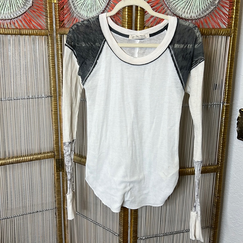 We The Free thermal mixed cotton fabric long sleeve tee size M